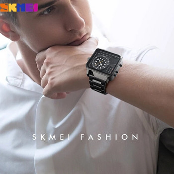 Мъжки кварцови цифрови часовници SKMEI Спортен електронен мъжки часовник Водоустойчив ръчен часовник с каишка от неръждаема стомана Relogio Masculino