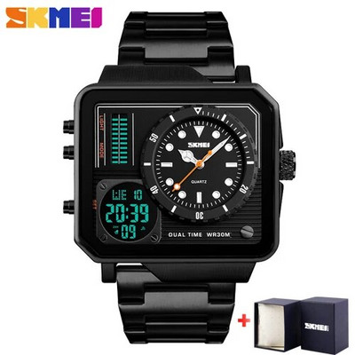 Ανδρικά ρολόγια Quartz ψηφιακά SKMEI Sports ηλεκτρονικό ανδρικό ρολόι Αδιάβροχο λουράκι από ανοξείδωτο ατσάλι Ρολόι χειρός Relogio Masculino