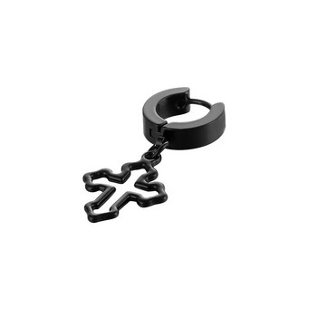 Ασημένιο μαύρο σταυρό κρεμαστό σκουλαρίκι Piercing Σκουλαρίκια από ανοξείδωτο ατσάλι για γυναίκες άνδρες