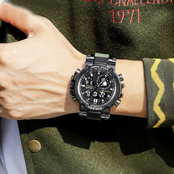 Класическа марка мъжки часовник спортен двоен дисплей аналогов цифров дигитален електронен кварцов часовник водоустойчив плувен военен
