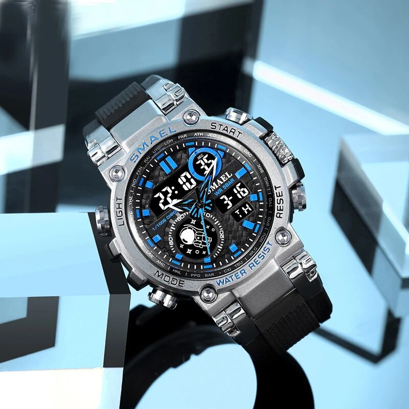 Klasični brend Muški satovi Sportski dvostruki zaslon Analogni digitalni LED elektronički kvarcni satovi Vodootporni Plivački vojni