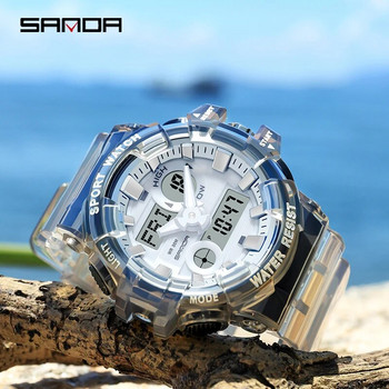 SANDA G Style Мъжки LED светещ цифров часовник Спортни часовници Двоен дисплей Водоустойчив електронен ръчен часовник Orologio da uomo