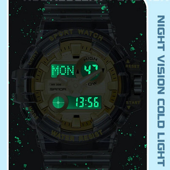 SANDA G Style Ανδρικό Φωτεινό Ψηφιακό Ρολόι Αθλητικά Ρολόγια Διπλής Οθόνης Αδιάβροχο Ηλεκτρονικό Ηλεκτρονικό ρολόι χειρός Orologio da uomo