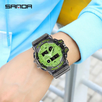 SANDA G Style Мъжки LED светещ цифров часовник Спортни часовници Двоен дисплей Водоустойчив електронен ръчен часовник Orologio da uomo