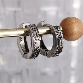 Retro Cross Hoop Earrings Υποαλλεργικά σκουλαρίκια για άνδρες και γυναίκες Εξατομικευμένα κοσμήματα γοτθικής μόδας