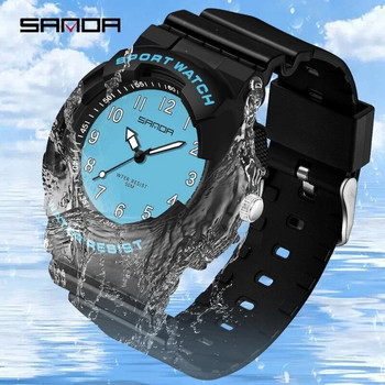 SANDA 6094 2023 Нов часовник Младежки студентски ежедневни свежи електронни часовници Кварцов моден универсален водоустойчив унисекс ръчен часовник