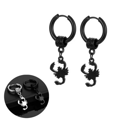 Punk must roostevabast terasest Scorpion kõrvarõngad naistele meestele gooti lahe tänavapopp hip hop kõrvarõngas ehe avaldus ripats