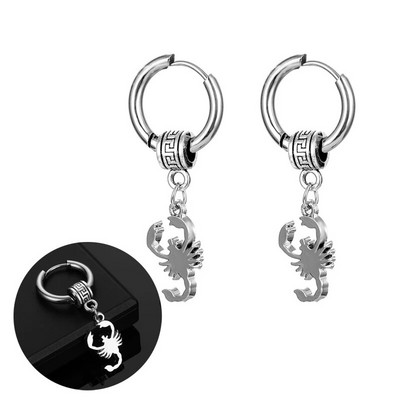 Punk must roostevabast terasest Scorpion kõrvarõngad naistele meestele gooti lahe tänavapopp hip hop kõrvarõngas ehe avaldus ripats