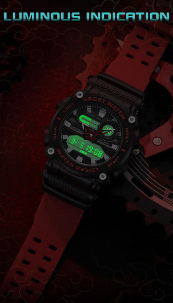SANDA Ψηφιακό ρολόι Ανδρικό στρατιωτικό αθλητικό χρονογράφος ημερομηνίας Χαλαζίας Ρολόι χειρός Γνήσιο 50m αδιάβροχο ανδρικό ηλεκτρονικό ρολόι 3139