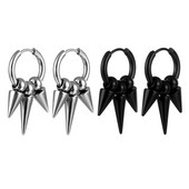 Populaarne titaanist terasest terava koonuse kolmnurkne punk hiphop roostevabast terasest meeste kõrvarõngas