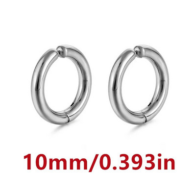 10/12/14mm Huggie Hoop kõrvarõngad naistele Meestele Kirurgilised roostevabast terasest klambriga kõrvarõngad