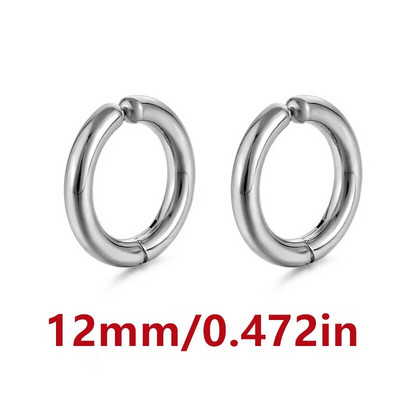 10/12/14mm Huggie Hoop kõrvarõngad naistele Meestele Kirurgilised roostevabast terasest klambriga kõrvarõngad