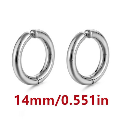 10/12/14mm Huggie Hoop kõrvarõngad naistele Meestele Kirurgilised roostevabast terasest klambriga kõrvarõngad