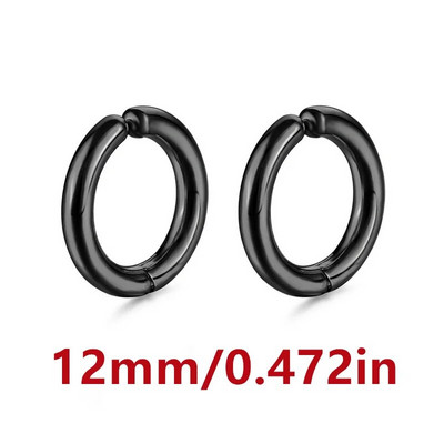 10/12/14mm Huggie Hoop kõrvarõngad naistele Meestele Kirurgilised roostevabast terasest klambriga kõrvarõngad