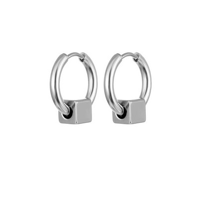 1 poros šaunios kaukolės lanko auskarai, moteriški vyriški, sidabro spalvos, nerūdijančio plieno, apvalūs apskritimai Pendientes Mujer, antialerginiai