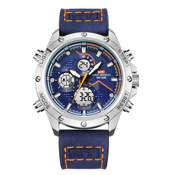 Плувен 50M Спортен Кожен водоустойчив часовник с голям циферблат Мъжки дигитални часовници на открито LED Електронна военна аларма Мъжки часовник НОВ