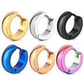 Roostevabast terasest rõngaskõrvarõngad Sinised mustad värvilised ümmargused kõrvarõngad naistele meestele punk vintage ehe kingitus