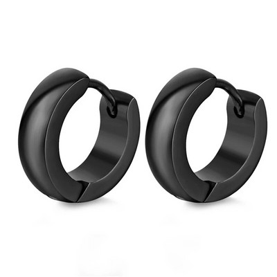 Roostevabast terasest rõngaskõrvarõngad Sinised mustad värvilised ümmargused kõrvarõngad naistele meestele punk vintage ehe kingitus