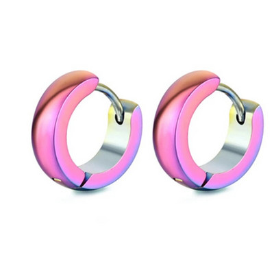 Roostevabast terasest rõngaskõrvarõngad Sinised mustad värvilised ümmargused kõrvarõngad naistele meestele punk vintage ehe kingitus