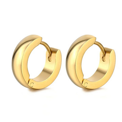 Roostevabast terasest rõngaskõrvarõngad Sinised mustad värvilised ümmargused kõrvarõngad naistele meestele punk vintage ehe kingitus