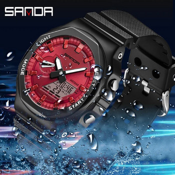 Ανδρικό ρολόι SANDA Dual Time Display Outdoor Sportwatch Wristwatch Χρονόμετρο Ξυπνητήρι Στρατιωτικό Ψηφιακό Ηλεκτρονικό LED Νέο Ανδρικό Ρολόι