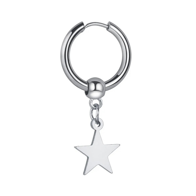 Ασημένιο ανοξείδωτο ατσάλι Never Fade Star Charm Κορεατικό σκουλαρίκι σταγόνας για γυναίκες Κοσμήματα γαμήλιας δήλωσης