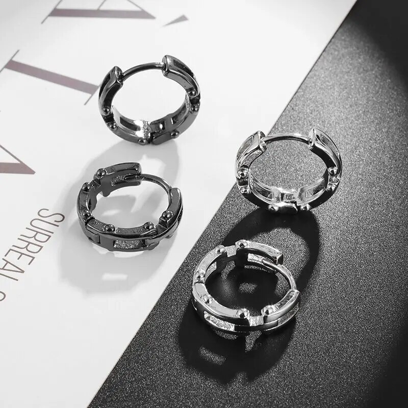 Vintage geomeetrilised ebakorrapärased kõrvarõngad hõbetatud kõrvarõngad hip hop tänavapeo ehted meestele ja naistele