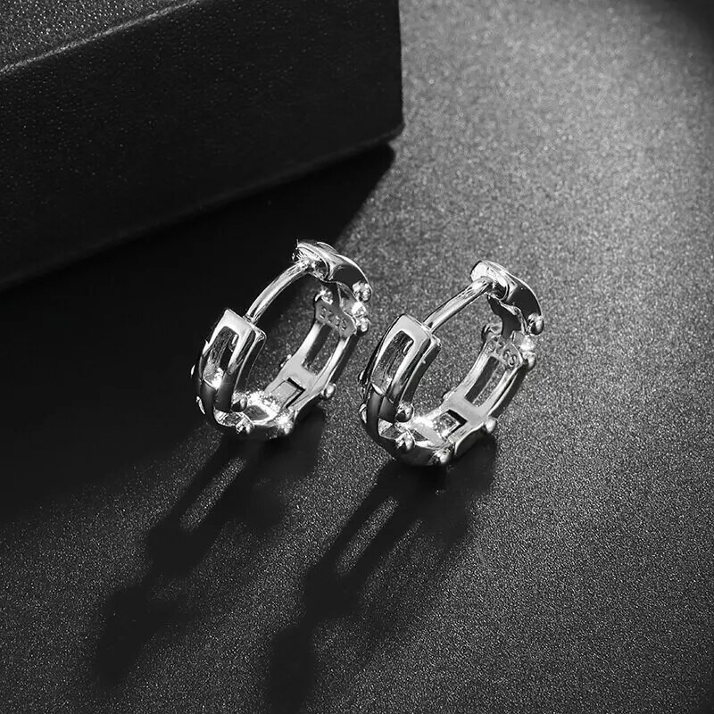 Vintage geomeetrilised ebakorrapärased kõrvarõngad hõbetatud kõrvarõngad hip hop tänavapeo ehted meestele ja naistele