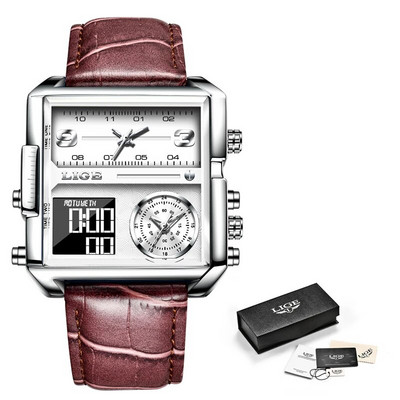 „LIGE“ vyriškas skaitmeninis laikrodis karinis sportinis dvigubas ekranas, dideli laikrodžiai, madingi vandeniui atsparūs elektroniniai rankiniai laikrodžiai vyrams „Relogio Masculino“