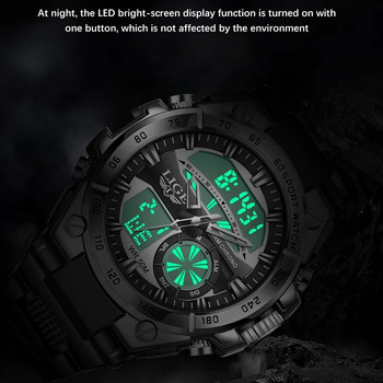 LIGE Топ марка луксозен електронен кварцов мъжки часовник Военен цифров часовник за мъже Модни водоустойчиви светещи спортни ръчни часовници