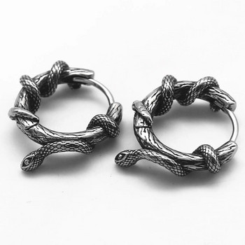 Punk Retro Twisted Snake Hoop Earrings Υποαλλεργικά σκουλαρίκια για άνδρες και γυναίκες Δώρα κοσμημάτων με τάση χιπ-χοπ ροκ