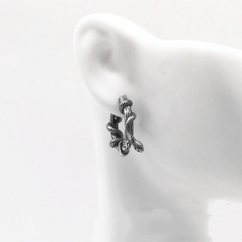 Punk Retro keerutatud ussirõngaga kõrvarõngad Hüpoallergeensed kõrvarõngad meestele ja naistele Hip-Hop Rock Trend Ehted Kingitused