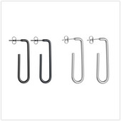 1 pora nerūdijančio plieno U formos sąvaržėlių auskarai moterims, mergaičių kilpiniai hiphopo ausų papuošalai