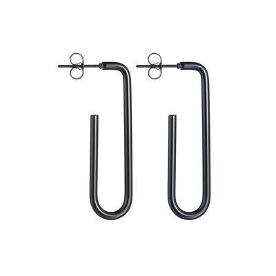 1 pora nerūdijančio plieno U formos sąvaržėlių auskarai moterims, mergaičių kilpiniai hiphopo ausų papuošalai