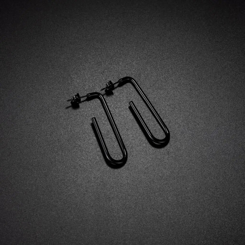 1 pora nerūdijančio plieno U formos sąvaržėlių auskarai moterims, mergaičių kilpiniai hiphopo ausų papuošalai