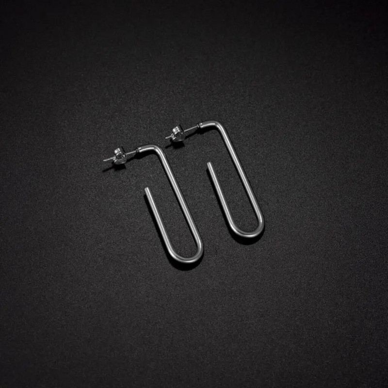 1 pora nerūdijančio plieno U formos sąvaržėlių auskarai moterims, mergaičių kilpiniai hiphopo ausų papuošalai