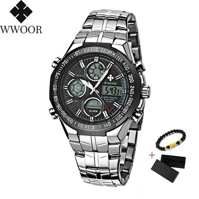 WWOORi digitaalne LED-elektrooniline meeste luksuslik suure numbrilauaga spordikell Kuldne veekindel täisterasest kvartsist sõjaväelised meeste käekellad 2020