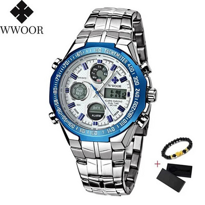 WWOORi digitaalne LED-elektrooniline meeste luksuslik suure numbrilauaga spordikell Kuldne veekindel täisterasest kvartsist sõjaväelised meeste käekellad 2020