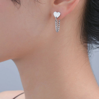 Κορεάτικη μόδα κοσμήματα καρδιά σκουλαρίκια φούντα ρετρό μακριά σταγόνα καρφιά αυτιών αλυσίδα μεταλλικό σκουλαρίκι κορίτσι Δήλωση χονδρικής Brincos