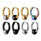 Nerūdijančio plieno auskarai apskritimo karoliukai Huggie Hoop auskarai vyrams, moterys, 2 vnt.