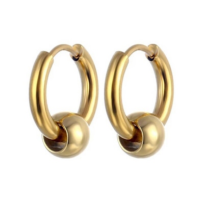 Nerūdijančio plieno auskarai apskritimo karoliukai Huggie Hoop auskarai vyrams, moterys, 2 vnt.