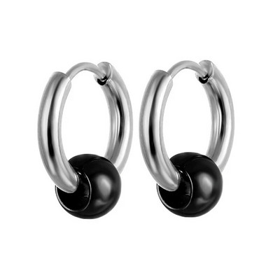 Nerūdijančio plieno auskarai apskritimo karoliukai Huggie Hoop auskarai vyrams, moterys, 2 vnt.