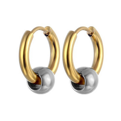 Nerūdijančio plieno auskarai apskritimo karoliukai Huggie Hoop auskarai vyrams, moterys, 2 vnt.