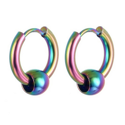 Nerūdijančio plieno auskarai apskritimo karoliukai Huggie Hoop auskarai vyrams, moterys, 2 vnt.