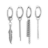 Roostevabast terasest liigendiga kõrvaklambrid meestele Naiste punkmood Unisex kõrvaklambrid mittetorgavad kõrvarõngad