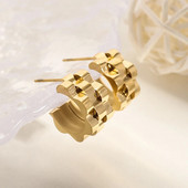 Modne kreativne valovite naušnice s klinovima u obliku slova C Hipoalergenske naušnice od nehrđajućeg čelika Ženski trendi nakit za punk parove Poklon