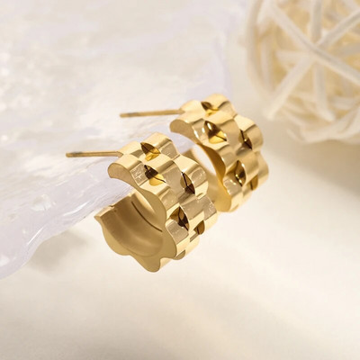 Modne kreativne valovite naušnice s klinovima u obliku slova C Hipoalergenske naušnice od nehrđajućeg čelika Ženski trendi nakit za punk parove Poklon