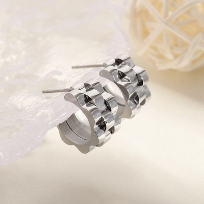 Modne kreativne valovite naušnice s klinovima u obliku slova C Hipoalergenske naušnice od nehrđajućeg čelika Ženski trendi nakit za punk parove Poklon