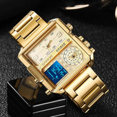 SANDA 2023 Wrist Watch For Personality Ανδρικό ρολόι Fashion Square Ηλεκτρονικό ρολόι Cool από ανοξείδωτο ατσάλι φωτεινό ρολόι