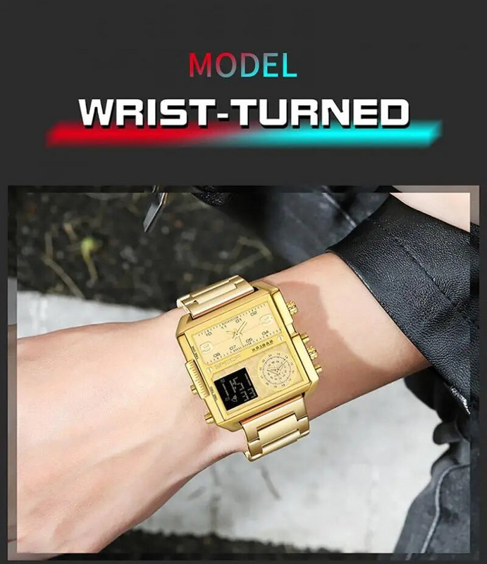 SANDA 2023 Wrist Watch For Personality Ανδρικό ρολόι Fashion Square Ηλεκτρονικό ρολόι Cool από ανοξείδωτο ατσάλι φωτεινό ρολόι